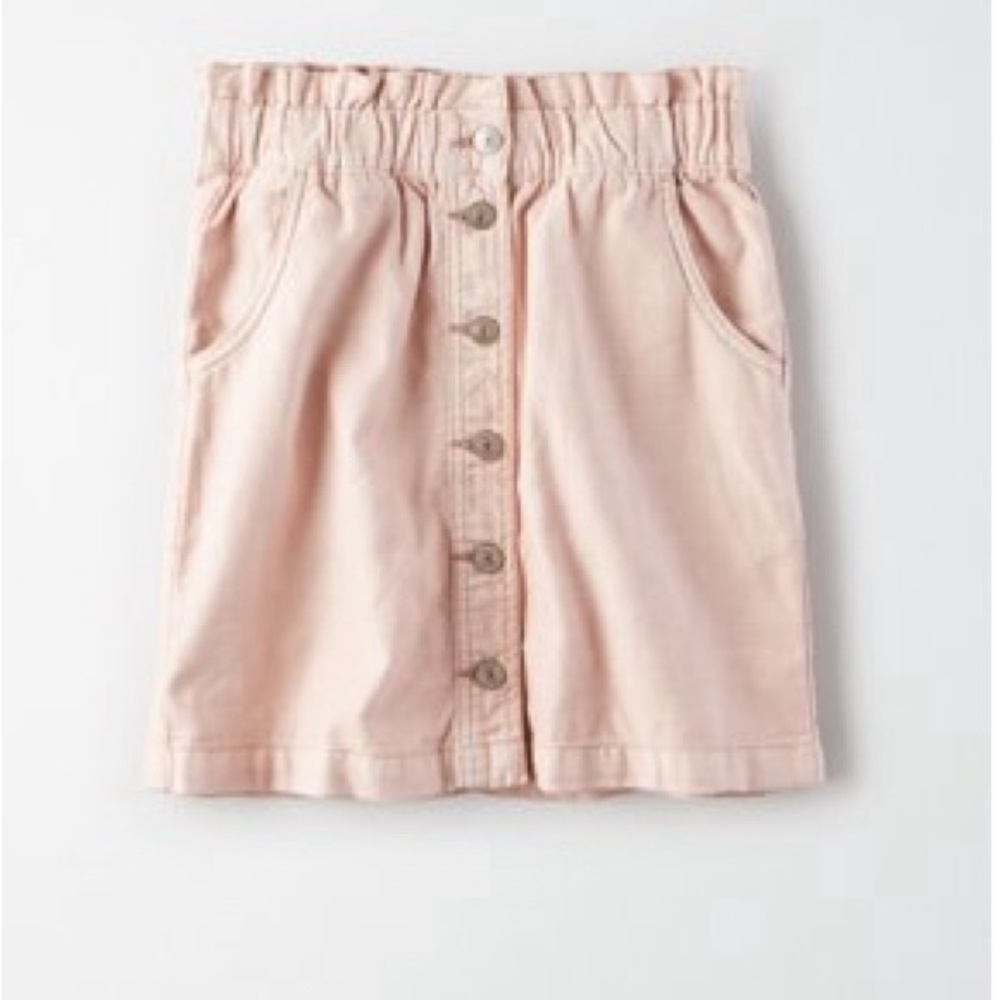 Pink Mini-Skirt with Paper Bag waist, women’s American Eagle